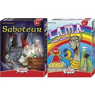 AMIGO Spiele 4900 - Saboteur & Spiel + Freizeit Spielkarten 01907 - LAMA