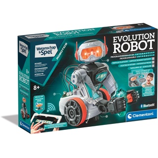 Clementoni - 56183 - Wissenschaft & Spiel - Evolution Roboter - Spielzeugroboter (Französisch, Niederländisch Sprache), Programmierbar, Roboter Interaktiv, Mint, Robotik, Lernspiele 8 Jahre,