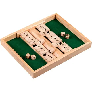 Philos 3282 - Shut The Box, 12er für 1-2 Personen, Würfelspiel, Holz