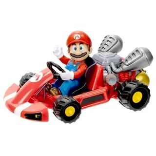 Jakks Pacific - Nintendo Super Mario Movie 6cm Figur mit Auto - Mario