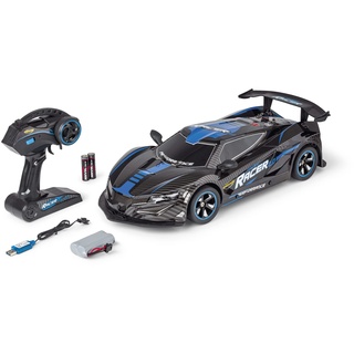 Carson 500404250 1:10 Night Racer 2.0 2.4GHz 100% RTR blau - Ferngesteuertes Auto, LED-Beleuchtung, inkl. Batterien und Fernsteuerung, Fahrzeit ca. 40 min