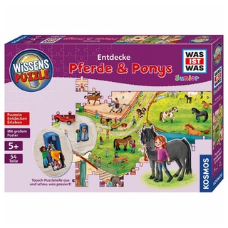 Kosmos Puzzle WAS IST WAS Junior Entdecke Pferde & Ponys, 54 Puzzleteile bunt