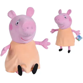 Simba Plüschtier Peppa Pig Mama Wutz, Orange, Pink, Kunststoff, Textil, 22x35x22 cm, unisex, Spielzeug, Kuscheltiere