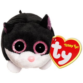Teeny Tys Cara Katze schwarz/weiß 10cm Kuscheltier - Stapelbarer Handschmeichler mit Handycleaner