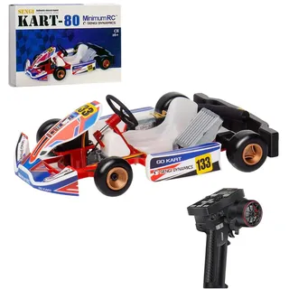 GOUX Kart-80 1/32 Scale 2.4G Mini RC Kart Assembly Model Kit mit Fernsteuerung und Zwei Batterien, DIY Remote Control Hobby Sport Auto Spielzeug Geschenke