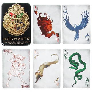 Paladone Hogwarts Spielkarten in Einer schwarzen Dose | Harry Potter Spiel & Aktivität | 52 Karten repräsentieren Gryffindor, Ravenclaw, Hufflepuff, Slytherin