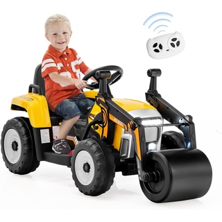 12V Kinder Walze mit Musik, Hupen und Scheinwerfer