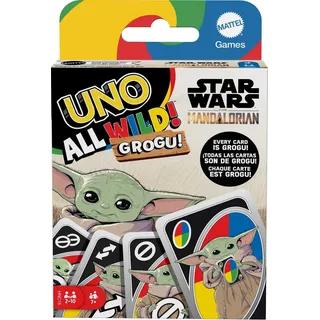 Mattel Games UNO The Mandalorian All Wild Grogu Kartenspiel für Kinder & Erwachsene mit Grogu Bildern & Sonderregel, 2 bis 10 Spieler