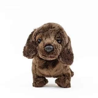 Kuscheltier Hund Dackel 19cm dunkelbraun Plüschhund