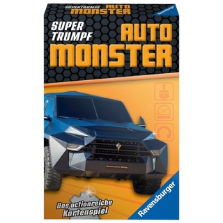 Ravensburger Spiel, 32 Blatt Kinder Kartenspiel Supertrumpf Auto Monster 20690