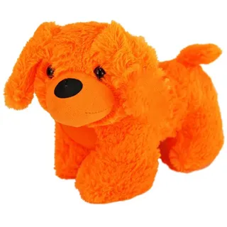 BEMIRO Tierkuscheltier Bunter Plüsch Hund stehend farbig sortiert - ca. 23 cm orange
