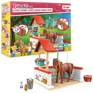 CRAZE Bibi und Tina Spielzeug Reiterhof Waschplatz - Kinder Spielset mit Spielfiguren Martinshof , Figuren Spielzeug ab 3 Jahre 20975