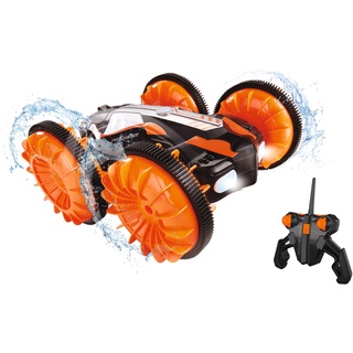 Dickie Toys 201106000 Toys RC Amphibious Flippy, RC Auto, Amphibienfahrzeug mit Flipfunktion, fährt auf Wasser und Land, bis zu 10 km/h, wasserfest, Licht, USB Ladefunktion, 22 cm, orange, ab 6 Jahren