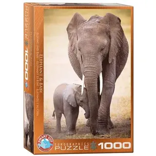 Eurographics Puzzle Elephant & Baby, Elefanten, 1000 Teile, 68 x 48 cm, 6000-0270