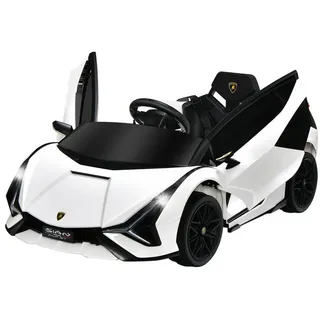 COSTWAY Elektro-Kinderauto 12V Lamborghini, 3-5km/h weiß