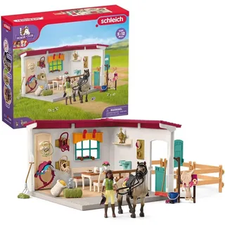 schleich 42591 HORSE CLUB Sattelkammer, 85 Teile Spielset mit schleich Pferde Figur, vollbeweglicher Mädchen-Figur und viel Zubehör, Spielzeug für Kinder ab 5 Jahren