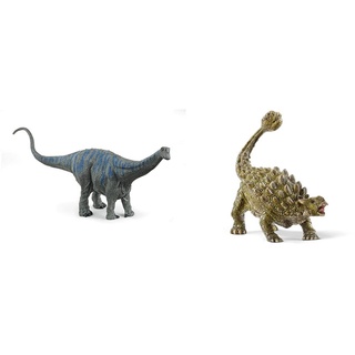 SCHLEICH 15027 Brontosaurus & 15023 Dinosaurs Spielfigur - Ankylosaurus, Spielzeug ab 4 Jahren