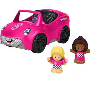 Fisher-Price HJN53 - Little People Barbie Cabrio Spielset, Spielzeugauto zum Anschieben mit Geräuschen und Musik, enthält 2 Spielfiguren, Spielzeug für Kinder ab 18 Monaten