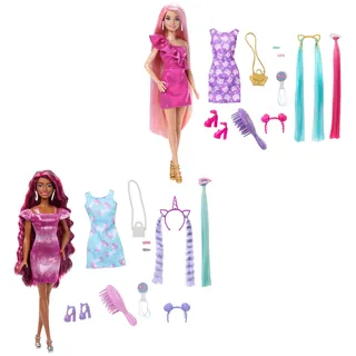 Barbie Mattel HKT95 Puppe Totally Hair 2, extra langes Haar, 21 cm, mit Zubehör, Verschiedene Modelle