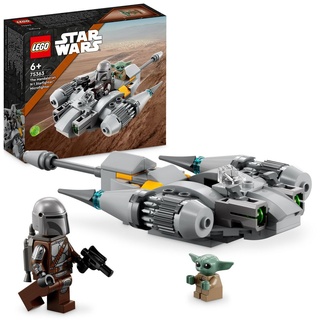 LEGO 75363 Star Wars N-1 Starfighter des Mandalorianers – Microfighter Mikro-Bauspielzeug, Das Buch von Boba Fett-Fahrzeug mit Baby Yoda-Figur Gr...