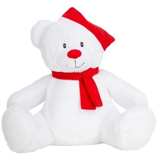 Mumbles Tierkuscheltier Mumbles Kuscheltier Weihnachtsbär Bärchen Weihnachtsmütze Teddy Plüsch, 100% Polyester weiß