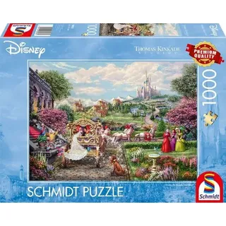 Schmidt Spiele 58038 - Disney, Cinderella Happily Ever After, Puzzle Thomas Kinkade 1.000 Teile - Disney