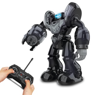 Silverlit YCOO - Robo Blast Schwarz - Ferngesteuerter Roboter - Schießfunktion - Inklusive Musik - Tanzfunktion -XXL Roboter