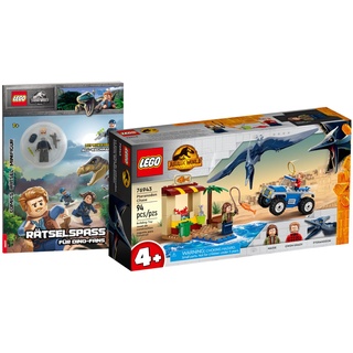 Lego Jurassic World Set - Pteranodon-Jagd 76943 + Rätselspaß für Dino-Fans (Softcover)