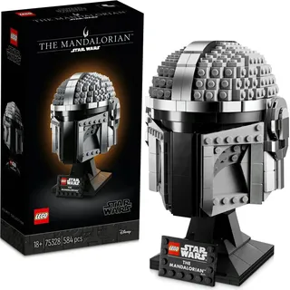 LEGO Star Wars Mandalorianer Helm Modell, Sammlerstück Zimmer-Deko und ein tolles Geschenk für Erwachsene, Bausatz, Männer, Frauen, Mama, Papa, ... - Beige