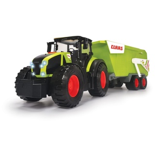 Dickie Toys-CLAAS Traktor mit Anhänger (64 cm)-großer Spielzeug-Trecker mit Freilauf-Mechanik für Kinder ab 3 Jahren, Bauernhof-Fahrzeug mit Licht & Sound und vielen Funktionen, Mehrfarbig, 203739004