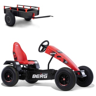 Berg Go-Kart BERG Gokart XL B.Super Red rot BFR-3 mit Gangschaltung mit Anhänger, mit Gangschaltung