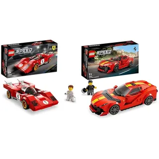 LEGO Speed Champions 1970 Ferrari 512 M Bausatz für Modellauto & Speed Champions Ferrari 812 Competizione, Sportwagen und Spielzeug-Modell-Bausatz, Serie 2023, Auto-Sammlerfahrzeug-Set 76914