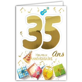 69-2030 Geburtstagskarte 35 Jahre Herren Damen – Küche Grill BBQ Hamburger Kuchen Cupcake Ptisserie Kordel blau
