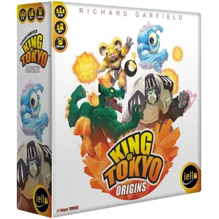 IELLO: King of Tokyo: Origins - Familienfreundliches Würfel- und Strategie-Brettspiel, Kampfmonsters-Roboter-Aliens, 4 neue Monster, ab 8 Jahren, 2-4 Spieler