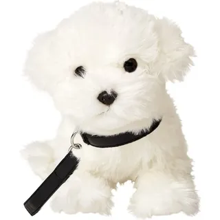 Uni-Toys - Malteser mit Leine - 26 cm (Länge) - Plüsch-Hund - Plüschtier, Kuscheltier