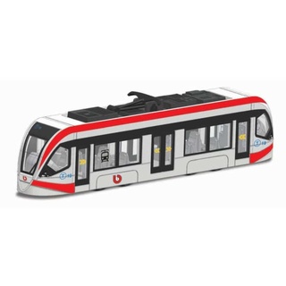 Bburago 18-32105 - Modellzug - Street Fire City Tram (rot-weiß, 19cm) Zug Bahn