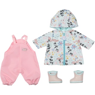 Baby Annabell Deluxe Regen Set mit Matschhose, Regenmantel und Gummistiefeln für 43 cm Puppen, 832844 Zapf Creation