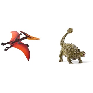SCHLEICH 15008 Pteranodon, für Kinder ab 5-12 Jahren, Dinosaurs - Spielfigur & 15023 Ankylosaurus, für Kinder ab 5-12 Jahren, Dinosaurs - Spielfigur