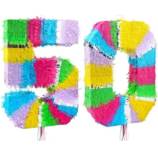 Pinata Zahl 50 bunt pastell