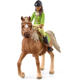 schleich HORSE CLUB 42542 Sarah und Mystery - Pferde Spielzeug Set mit Abnehmbarem Sattel und Zaumzeug Pferd und Abnehmbare Mädchenfigur - Bauernhof Spielzeug für Jungen und Mädchen ab 5