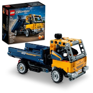 LEGO Technic Dump Truck 42147, 2in1 Spielzeugset, Baufahrzeugmodell zum Bagger, Ingenieurspielzeug, Geschenk für Kinder, Jungen, Mädchen ab 7 Jahren