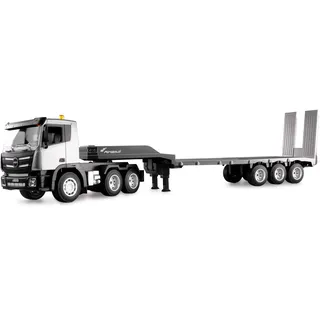 Amewi G836E Zugmaschine mit Tieflader 1:24 RTR ferngesteuert RC Kinder 8 Jahre Truck LKW, Grau