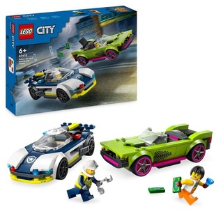 LEGO City 60415 Verfolgungsjagd mit Polizeiauto und Muscle Car, Auto-Spielzeug