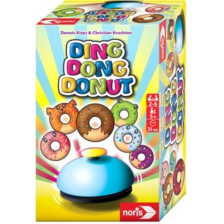 Noris 606061904 Ding Dong Donut - Das schnelle Kartenspiel für Kinder ab 5 Jahren, Auf die Donuts – fertig – los! Kinderspiel für 2 bis 6 Spieler