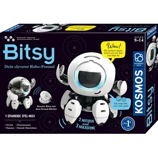 Kosmos 621094 Bitsy - Dein cleverer Robo-Freund, Roboter für Kinder, Steuere Bitsy mit Sound-Klicker, Spielzeug für Kinder, Experimentierkasten ab 8-12 Jahre