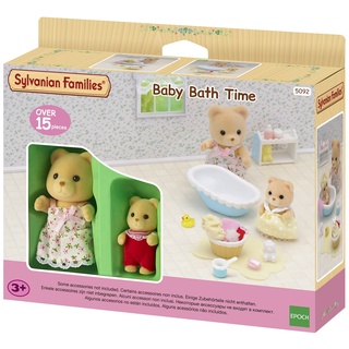 Sylvanian Families 5092 Baden mit Mutter und Baby - Puppenhaus Spielset Mehrfarbig