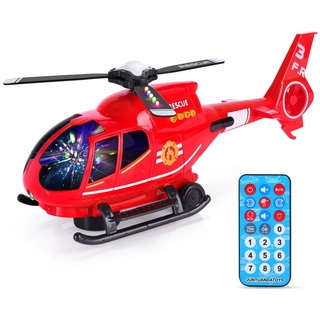 Hubschrauber Spielzeug mit attraktiven LED-Blinklichtern und Sounds | Spielzeugflugzeuge für Kinder im Alter von 3 - 12 Jahren (Rot)