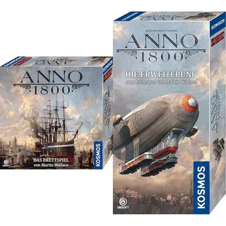 Kosmos Bundle aus Anno 1800 - Das Brettspiel + Erweiterung, Das Brettspiel zum beliebten PC-Spiel, Aufbau-Strategie-Spiel für 2-4 Spieler, Gesellschaftsspiel ab 12 Jahre, mit Originalgrafiken