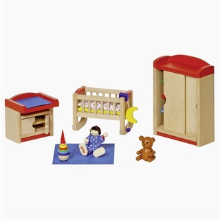 goki Puppenhaus »Kinderzimmer für Puppenhaus«, mit detailverliebten Accessoires beige