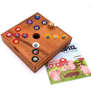 ROMBOL Ferkelspiel - Das Würfelspiel mit den süßen Tierfiguren für die ganze Familie inkl. praktischem Verschlussband, Ferkelspiel Varianten:Schildkröten
